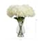 20" White Artificial Hydrangea Arrangement in Glass Vase